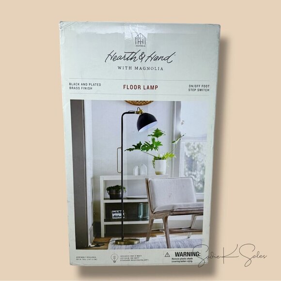 Black & Brass Handle Floor Lamp Metal - Hearth & Hand Magnolia Target 2017 - Picture 7 of 7